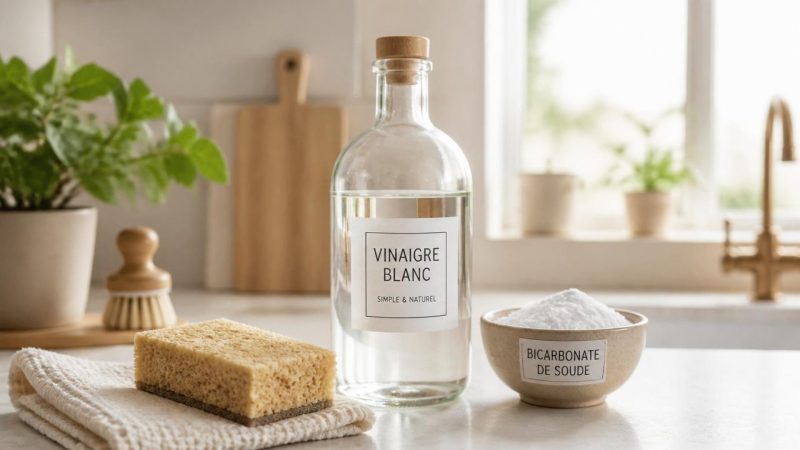 Vinaigre blanc et bicarbonate de soude pour le ménage écologique